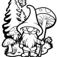 Gnome’s Forest Adventure Coloring Page