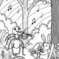 Spider’s Musical Adventure Coloring Page