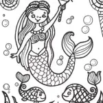 Mermaid Festival of Lights Coloring Page
