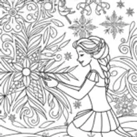 Elsa tending to her magical ice garden