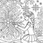 Elsa tending to her magical ice garden