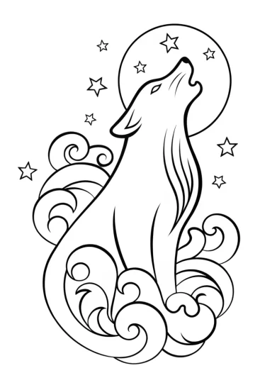 A coloring page of Black Panther Starry Serenade Coloring Page