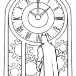 Batman in the Enchanted Clock Tower Coloring Page