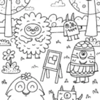 Monster Artistry in the Park Coloring Page
