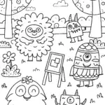 Monster Artistry in the Park Coloring Page