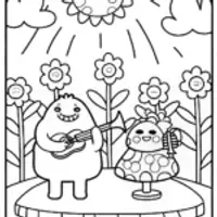Monster Music Festival Coloring Page
