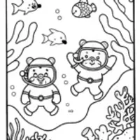 Care Bears’ Underwater Adventure Coloring Page