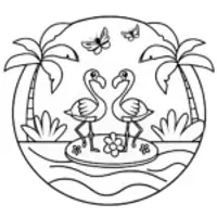 Flamingo Fashion Show on a Floating Isle