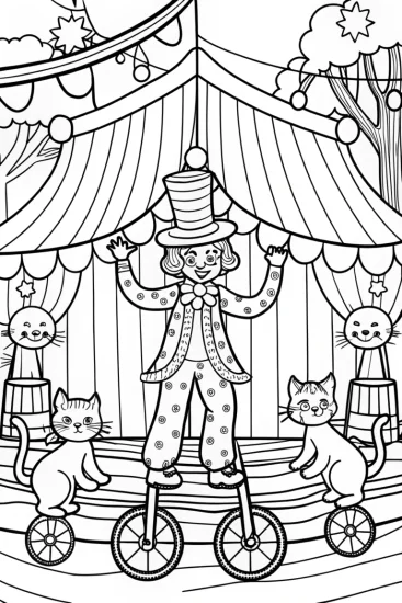 A coloring page of Gabby’s Cat Circus Extravaganza Coloring Page