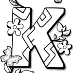 Kaleidoscope K Coloring Page