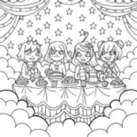 Celestial Tea Party Coloring Page