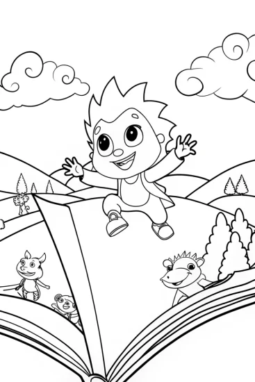 A coloring page of Sonic’s Magical Book Adventure Coloring Page