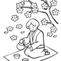Demon Slayer Tea Ceremony Coloring Page