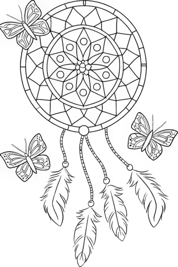 A coloring page of Butterfly dreamweaver coloring page