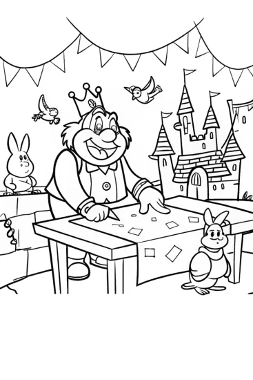 A coloring page of Bowser the Friendly Architect Coloring Page
