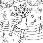 Jazz the Cat’s Dance Party Coloring Page