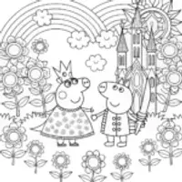 Peppa Pig’s Enchanted Adventure Coloring Page
