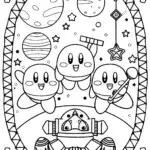 Kirby’s Cosmic Assembly Coloring Page