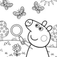 Peppa Pig’s Magical Garden Adventure Coloring Page