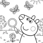 Peppa Pig’s Magical Garden Adventure Coloring Page