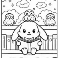 Cinnamoroll’s Enchanted Library Coloring Page