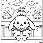 Cinnamoroll’s Enchanted Library Coloring Page