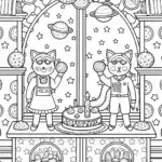 Gabby’s Cosmic Cat Café Coloring Page