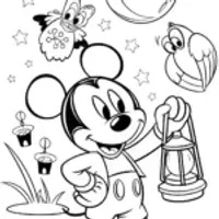 Mickey Mouse’s Magical Lantern Festival Coloring Page