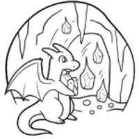 Charizard’s Mystic Lava Cave Adventure Coloring Page