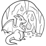 Charizard’s Mystic Lava Cave Adventure Coloring Page