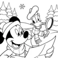Mickey Mouse Christmas Adventure Coloring Page