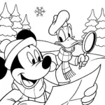Mickey Mouse Christmas Adventure Coloring Page