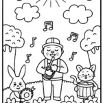 Blippi’s Magical Music Garden Coloring Page