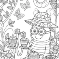Minion’s Garden Tea Party Coloring Page