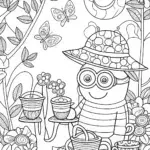 Minion’s Garden Tea Party Coloring Page