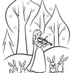 Elsa’s Enchanted Ice Concert Coloring Page