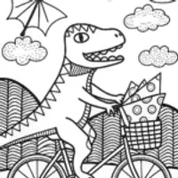 Dino Delivery Service Coloring Page