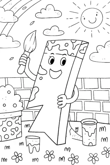 A coloring page of Lightning Bolt Artist Coloring Page