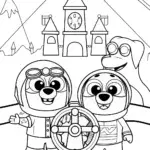 Bluey and Bingo’s Magical Time Machine Coloring Page