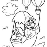 Mario and Luigi Sky Adventure Coloring Page