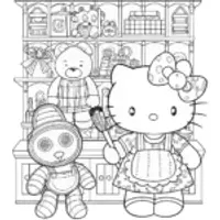 Hello Kitty’s Magical Toy Workshop Coloring Page