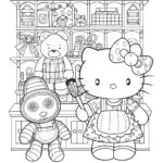 Hello Kitty’s Magical Toy Workshop Coloring Page