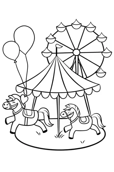 A coloring page of Shopkins at the Enchanted Carnival Coloring Page