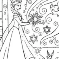 Elsa in her magical frost garden