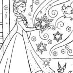 Elsa in her magical frost garden