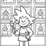 Goku’s Cosmic Art Gallery Coloring Page