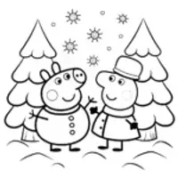 Peppa Pig’s Winter Wonderland Coloring Page