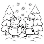 Peppa Pig’s Winter Wonderland Coloring Page