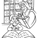 Belle and Beast Magical Story Coloring Page