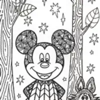 Mickey Mouse’s Enchanted Forest Adventure Coloring Page